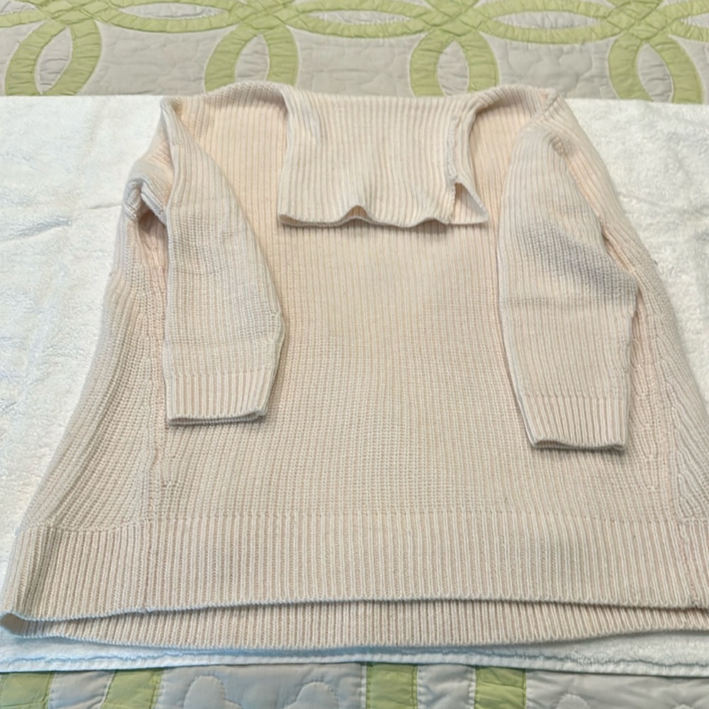 Open back cowl neck tunic length sweater